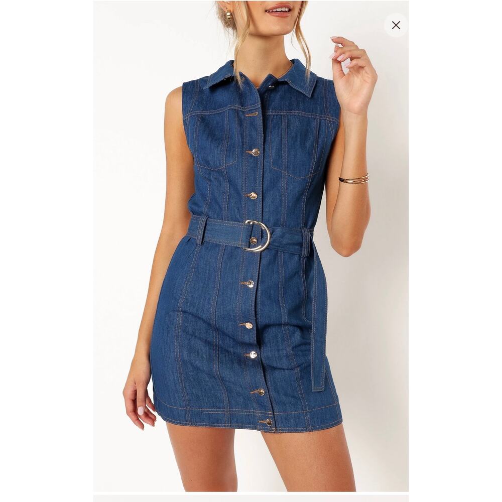 Petal & Pup Parker Denim Mini Dress - Women's Size 8 (New) - Picture 2 of 8